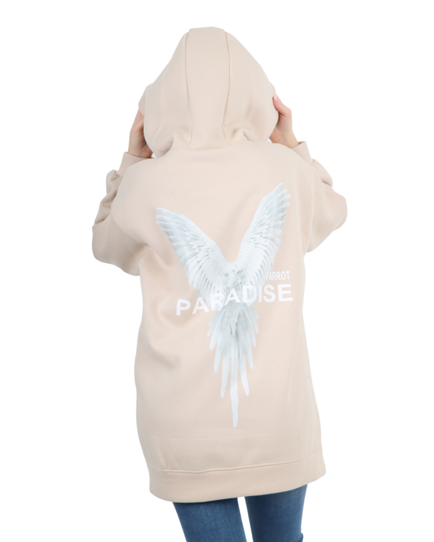 Long Sleeve Wing Back Hooded Top
