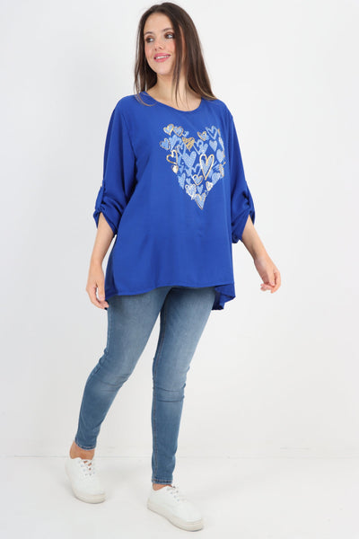 Sequence Multi Heart Print Tunic Top