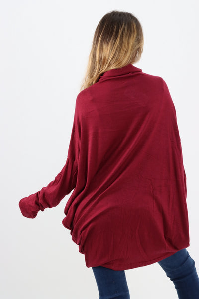 Made In Italy Plain Batwing Oversized Top