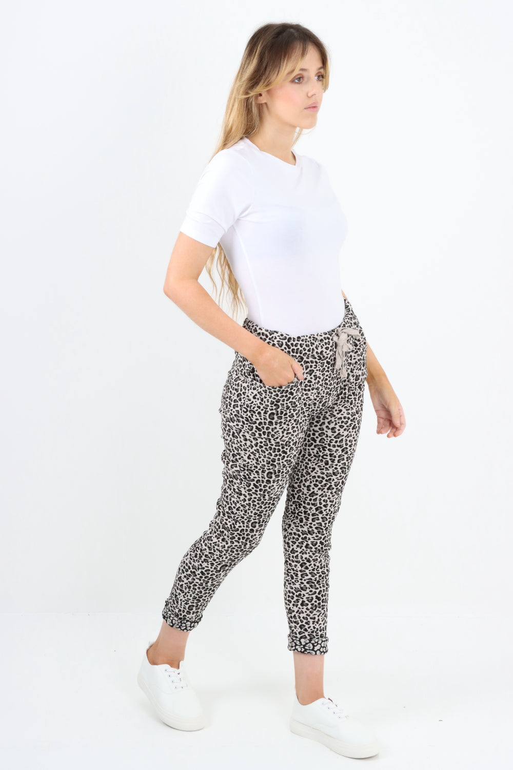 Made In Italy Animal Leopard Print Trousers Pants