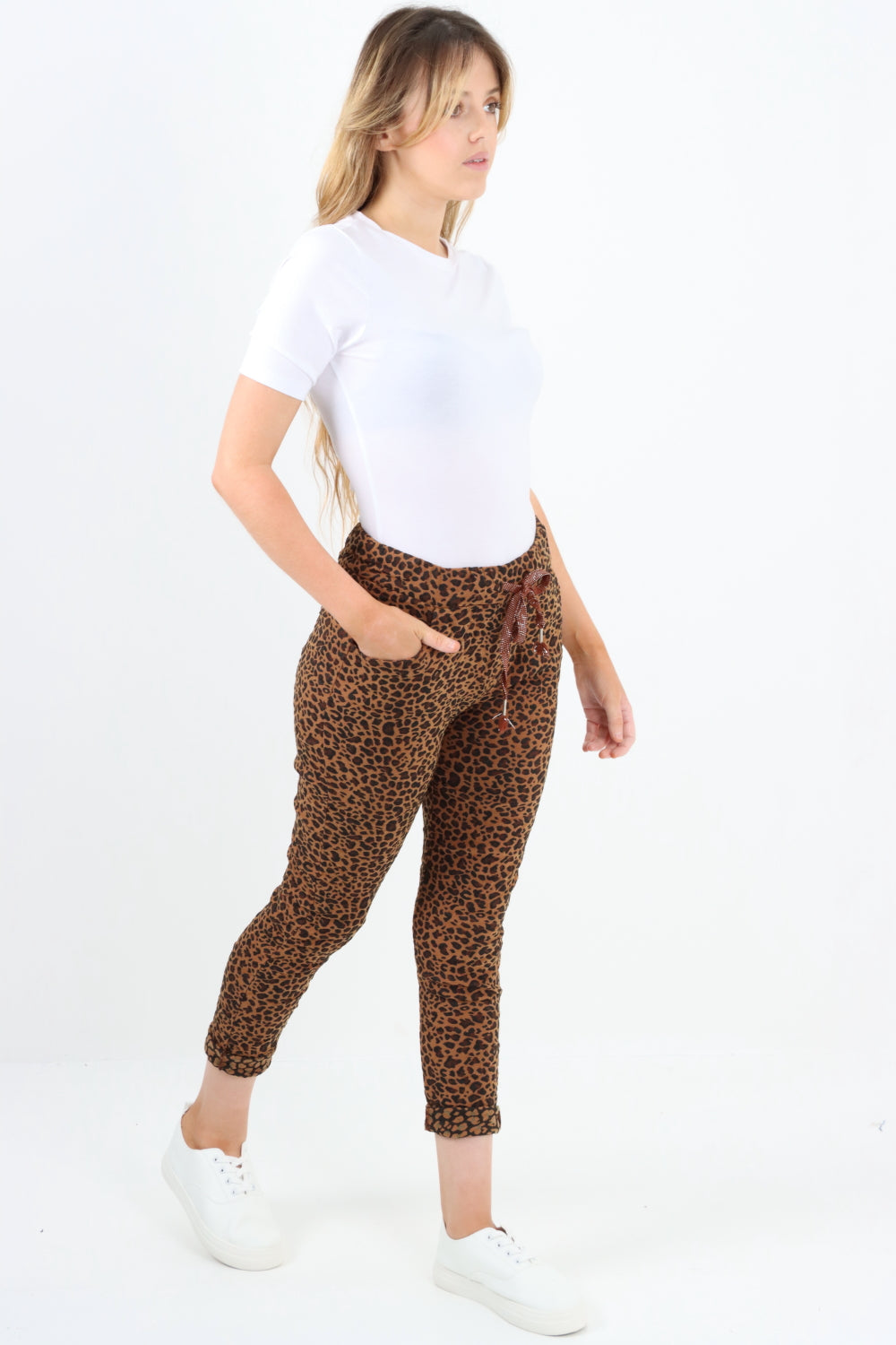 Made In Italy Animal Leopard Print Trousers Pants