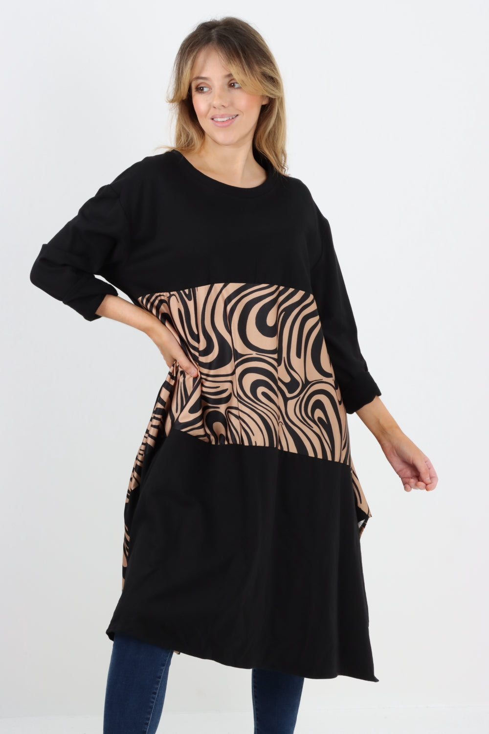 Made In Italy Panel Animal Print Leopard Dress