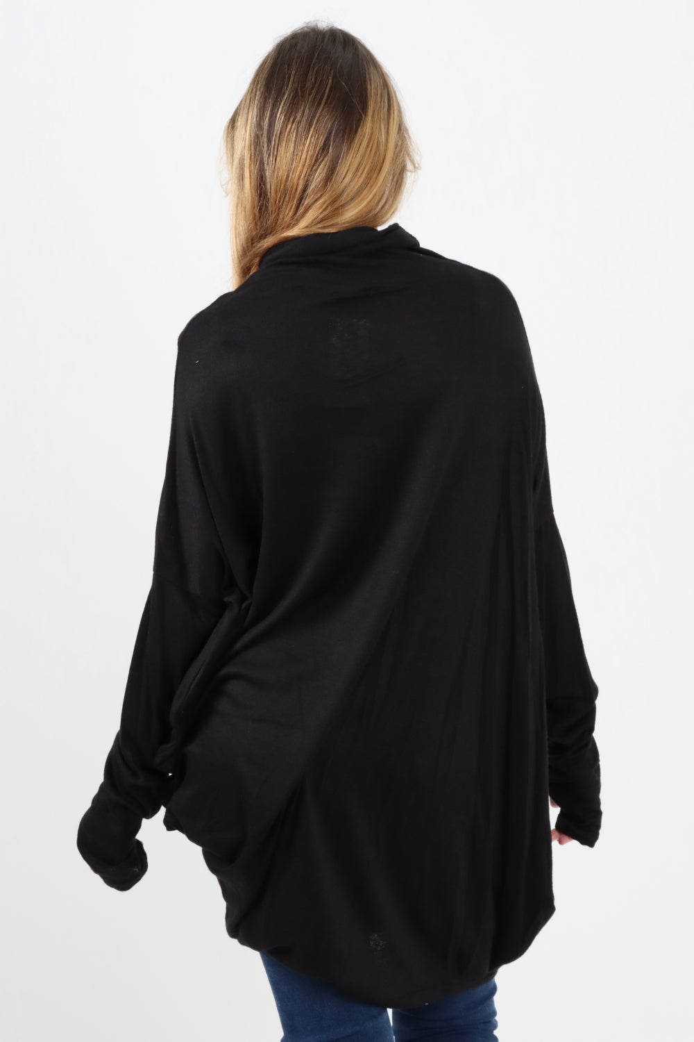 Made In Italy Plain Batwing Oversized Top