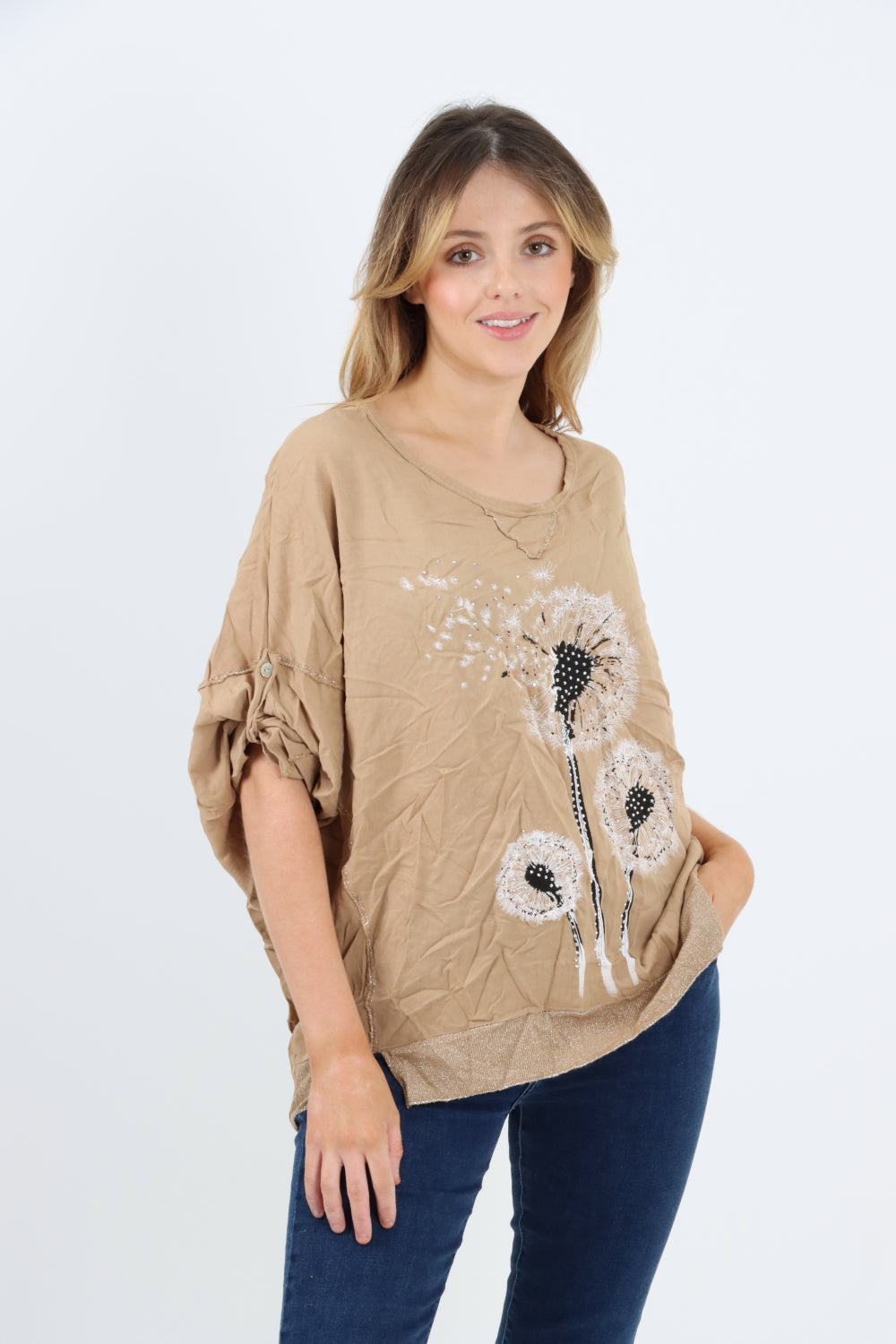 Made In Italy Dandelion Print Top
