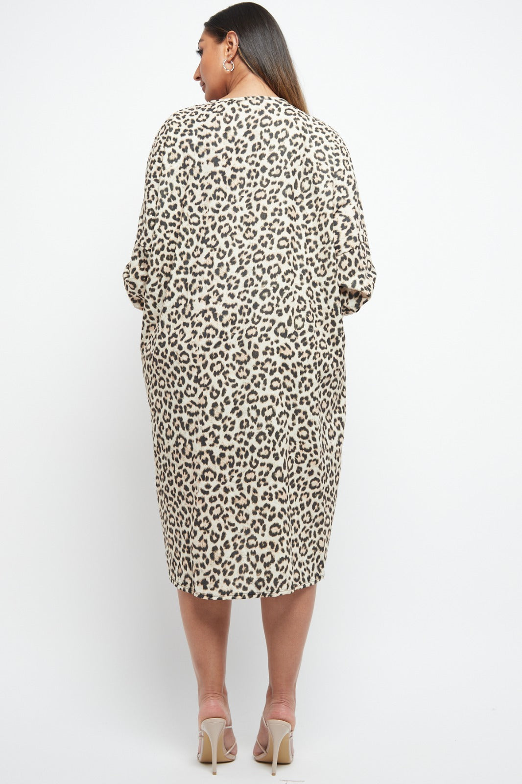 Made In Italy Twist Front Leopard Print Dress