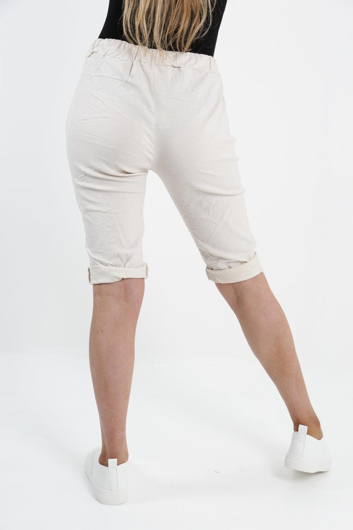 Made In Italy Plain Magic Shorts - Lashra Fashion