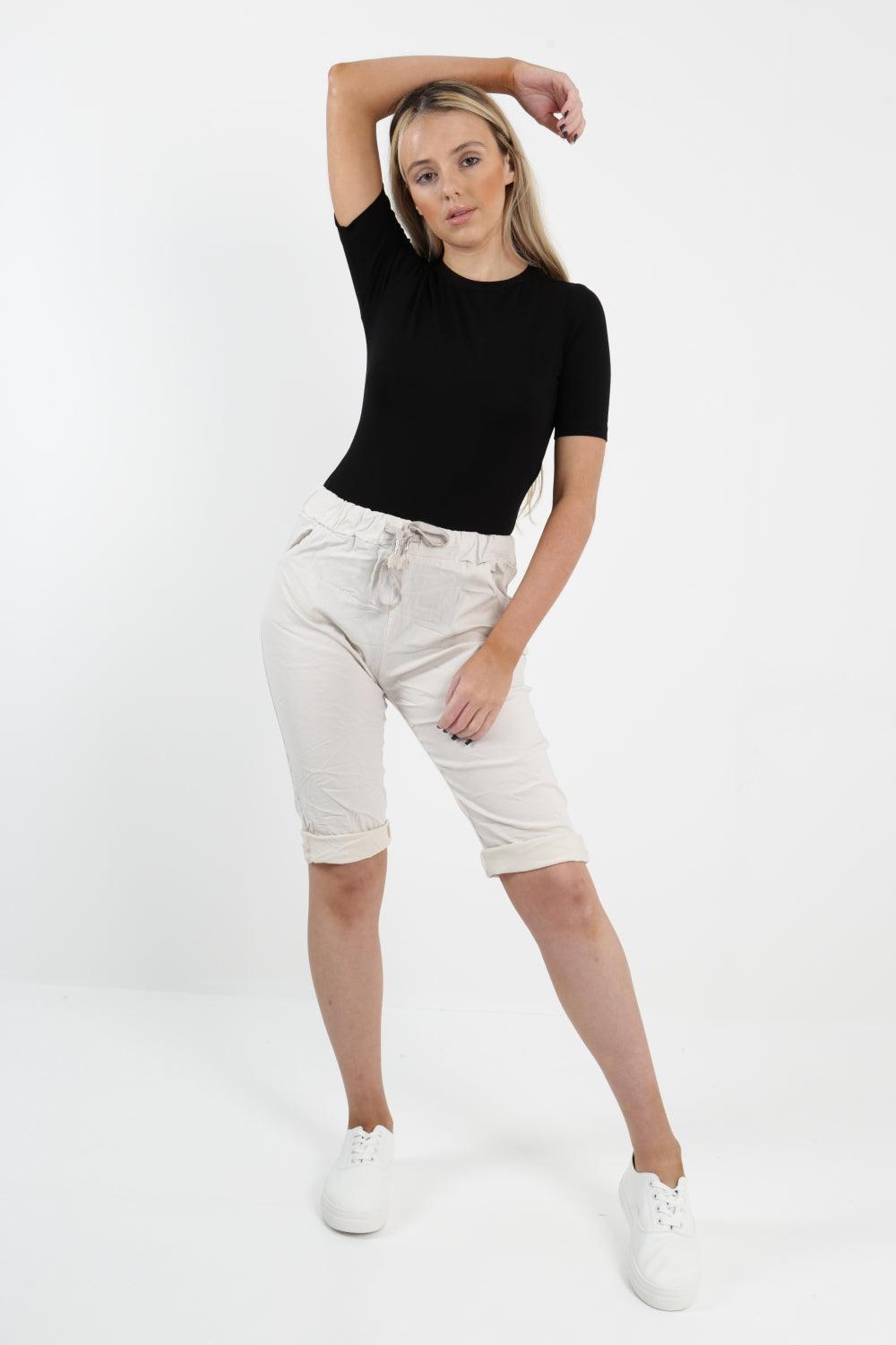 Made In Italy Plain Magic Shorts - Lashra Fashion