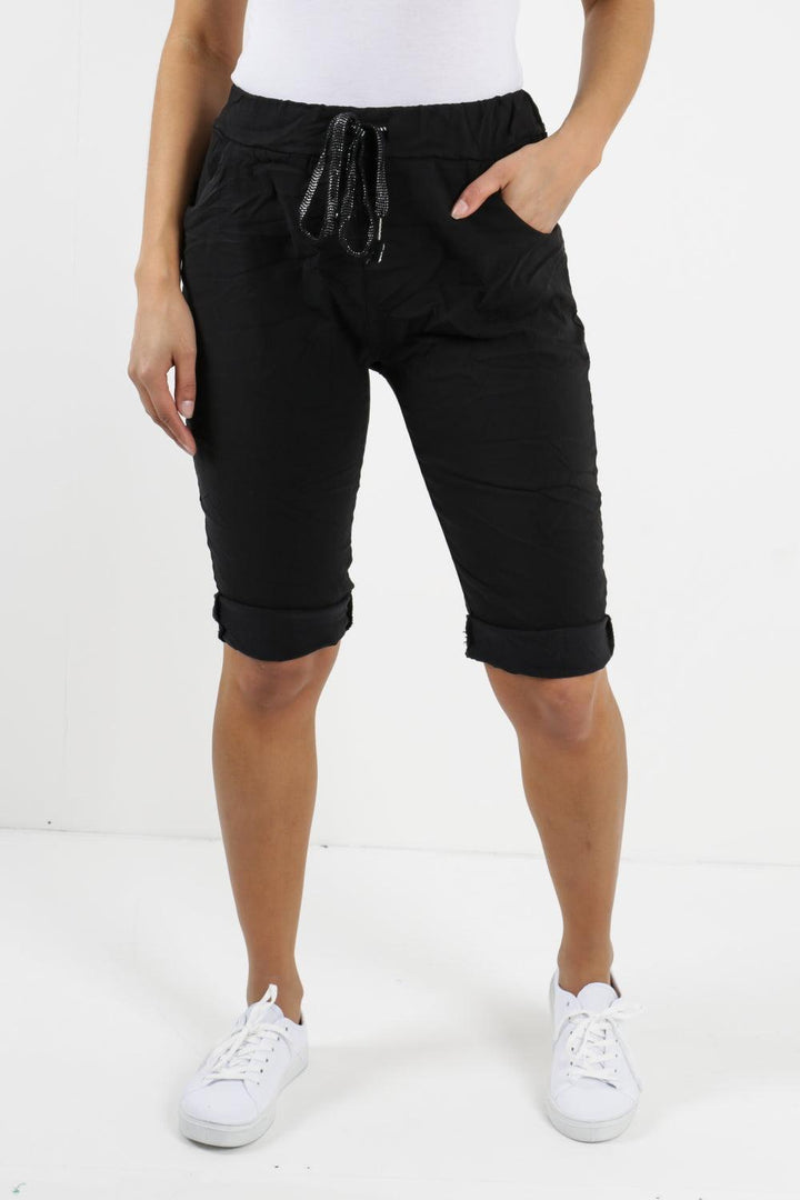 Made In Italy Plain Magic Shorts - Lashra Fashion