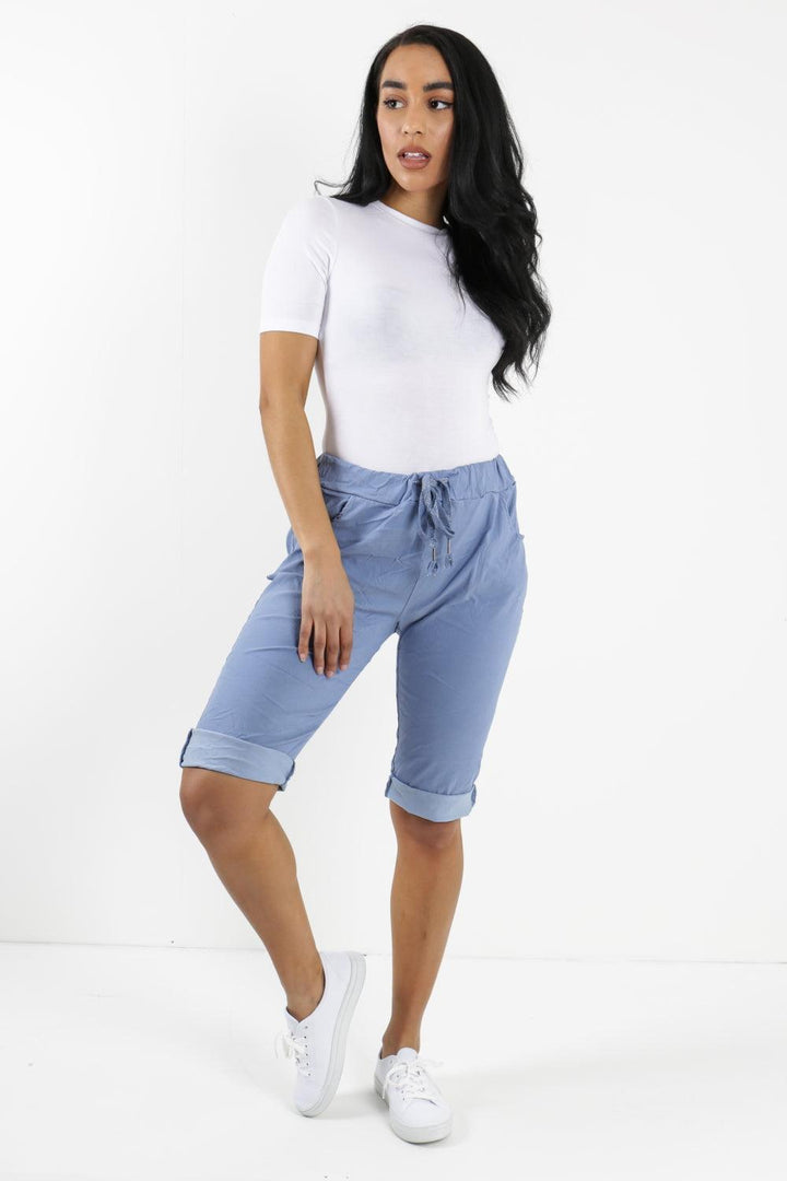 Made In Italy Plain Magic Shorts - Lashra Fashion