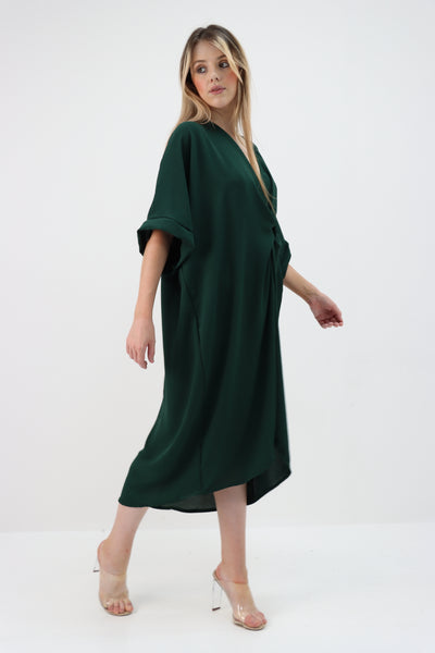 Made In Italy Twisted Plain Tunic Dress