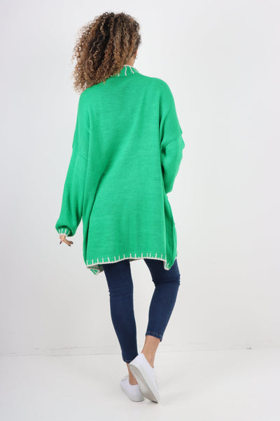 Colour Pop Stich Long Sleeve Knitted Jumper Top