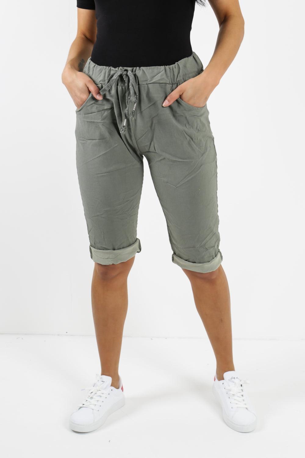 Made In Italy Plain Magic Shorts - Lashra Fashion