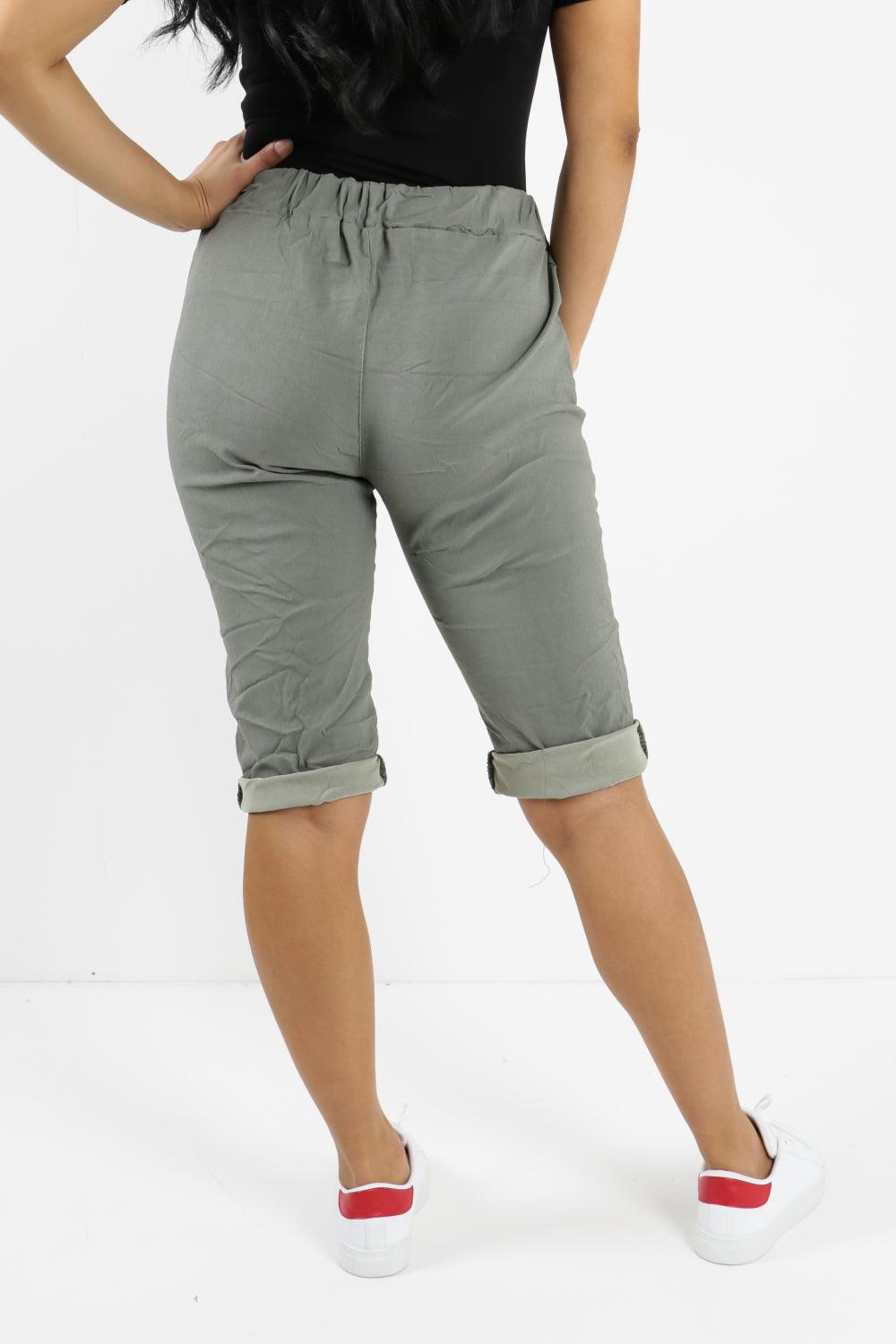 Made In Italy Plain Magic Shorts - Lashra Fashion