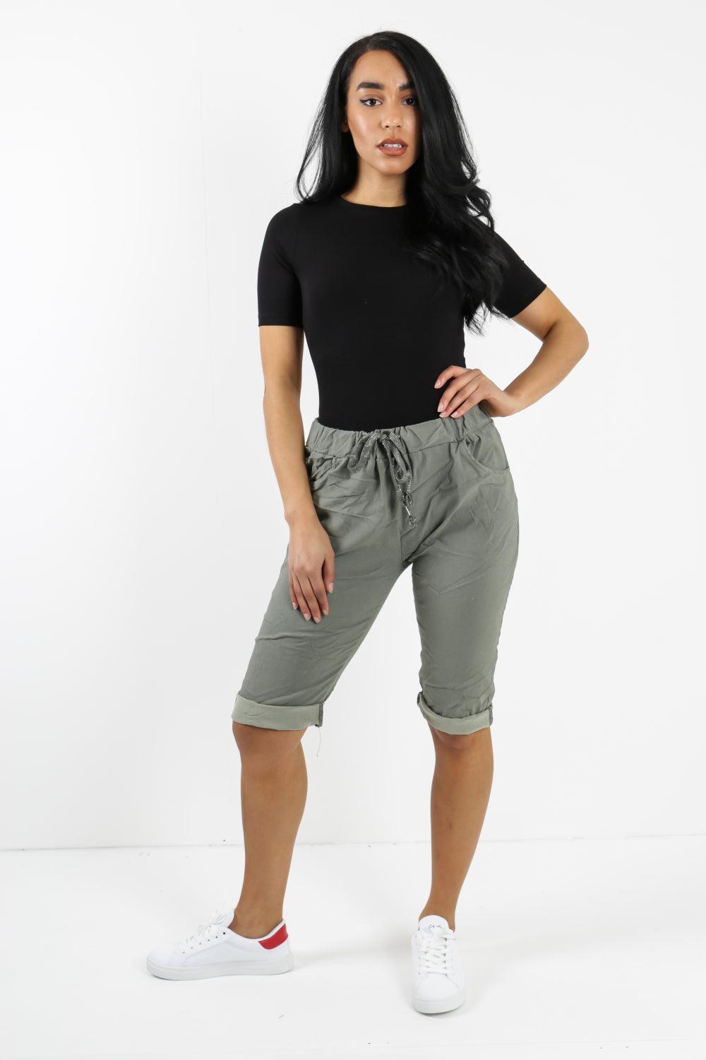 Made In Italy Plain Magic Shorts - Lashra Fashion