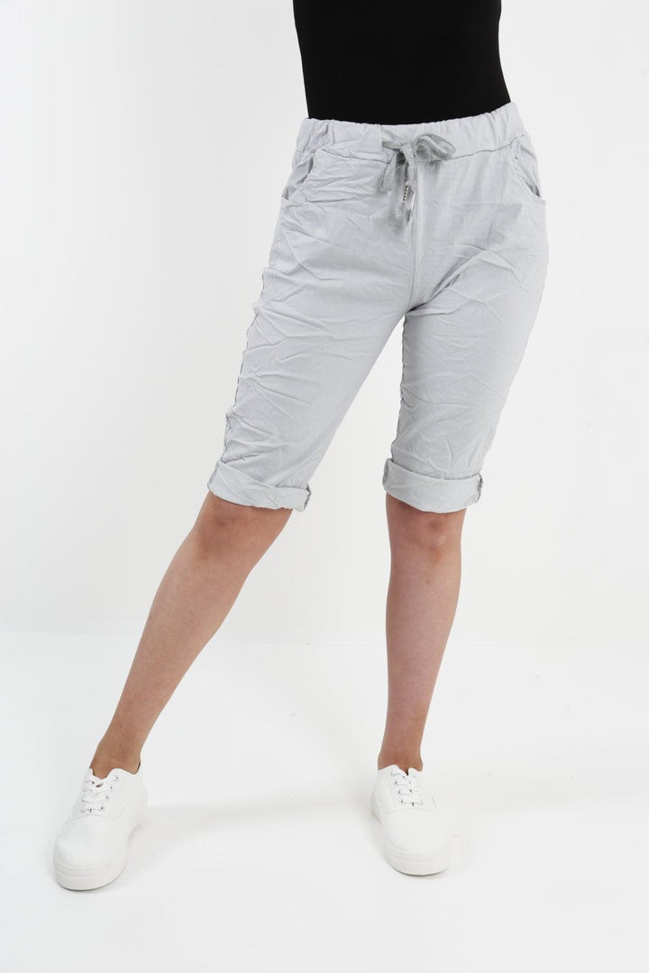 Made In Italy Plain Magic Shorts - Lashra Fashion