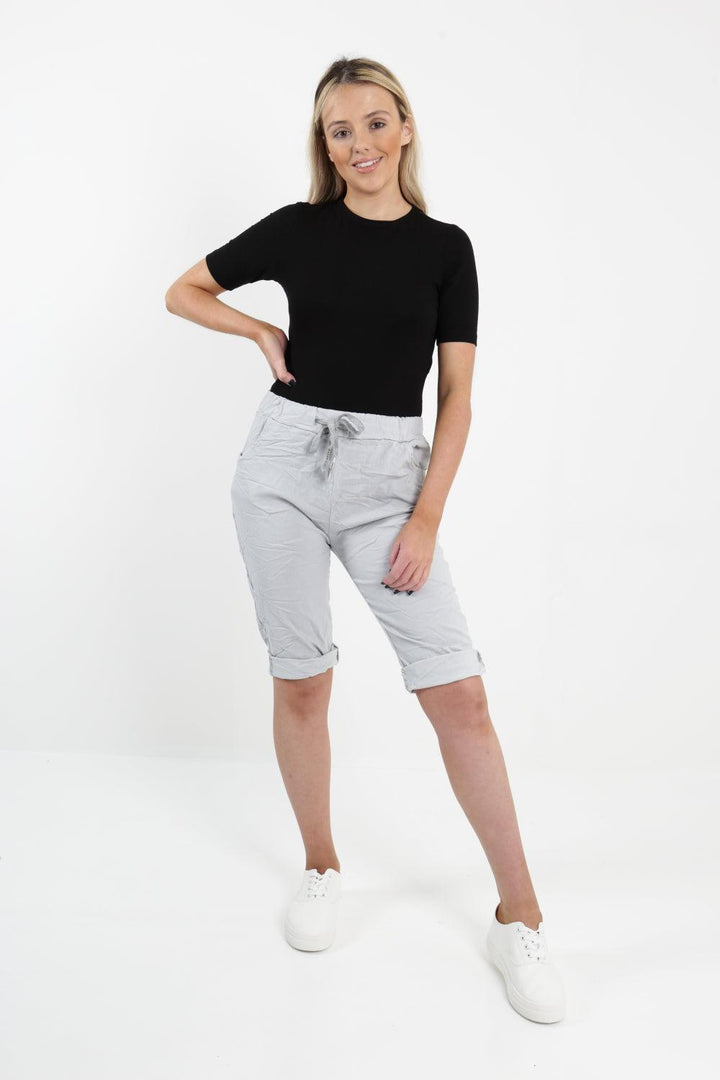 Made In Italy Plain Magic Shorts - Lashra Fashion