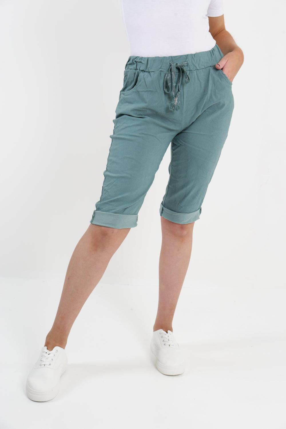 Made In Italy Plain Magic Shorts - Lashra Fashion