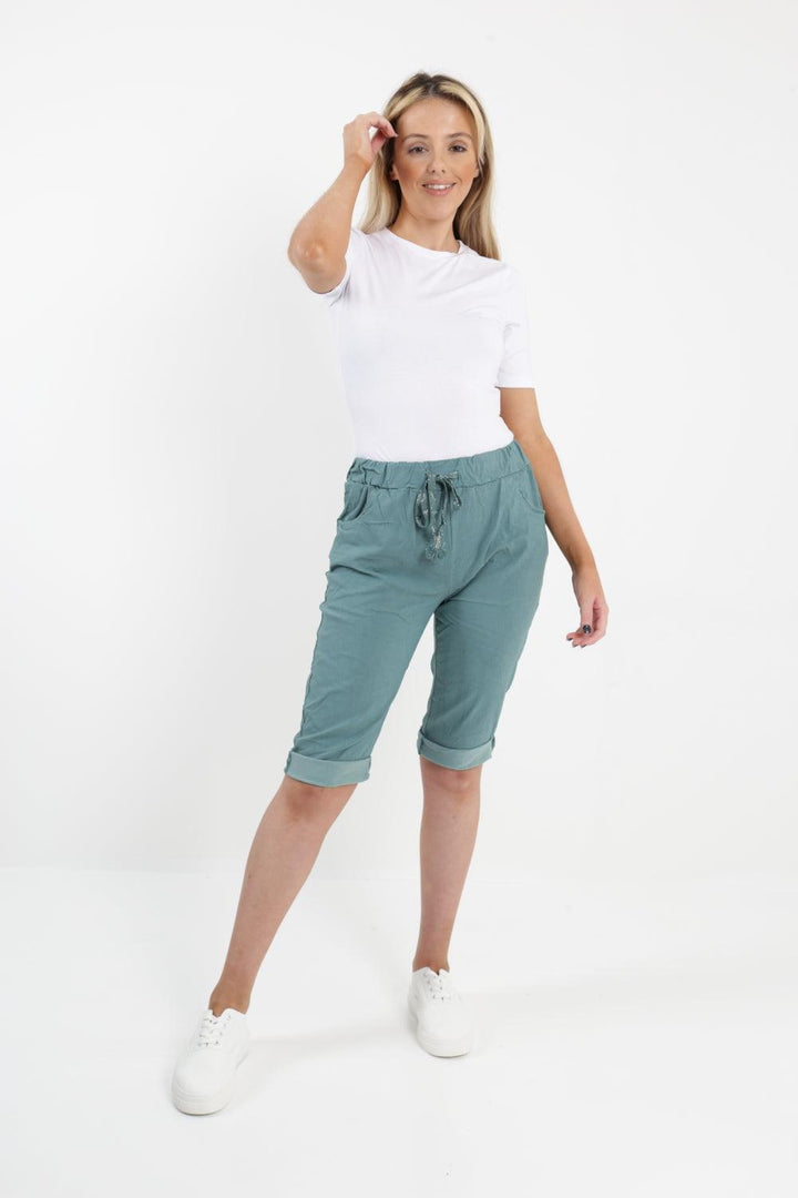Made In Italy Plain Magic Shorts - Lashra Fashion
