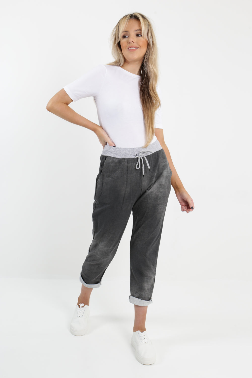 Made In Italy Plain Joggers - Lashra Fashion