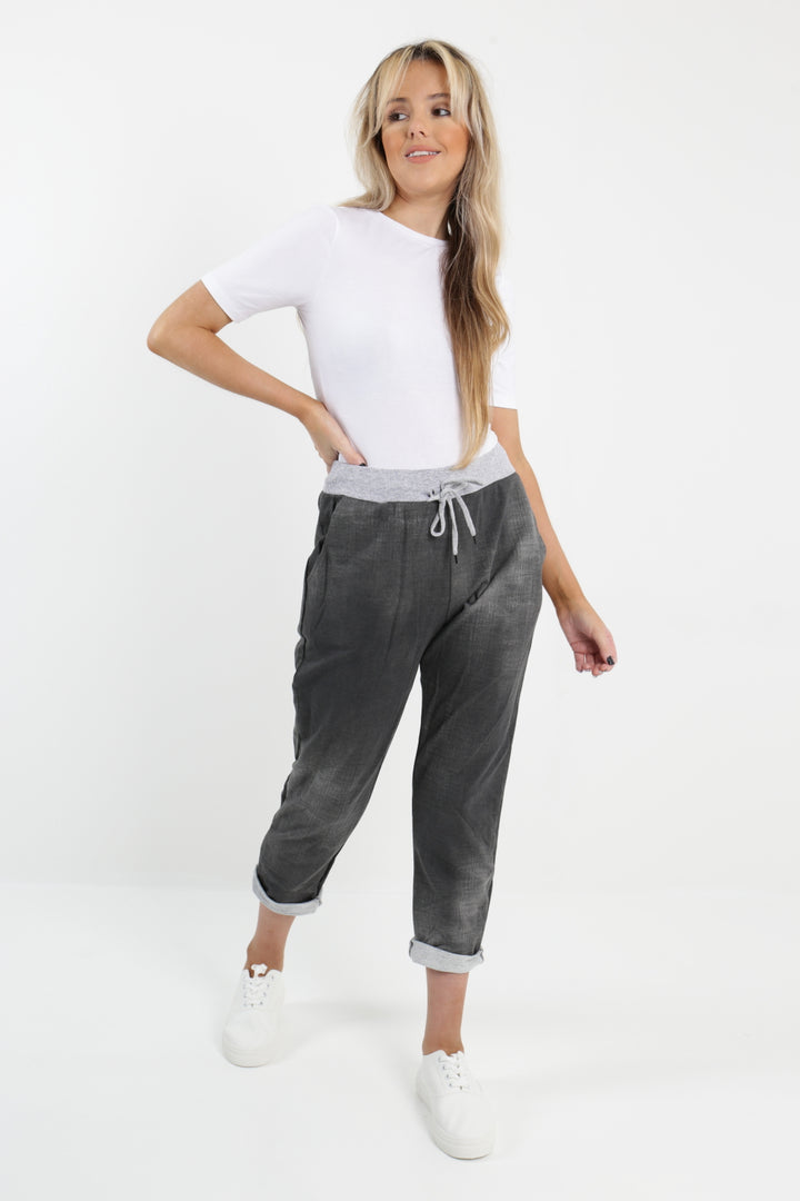 Made In Italy Plain Joggers - Lashra Fashion
