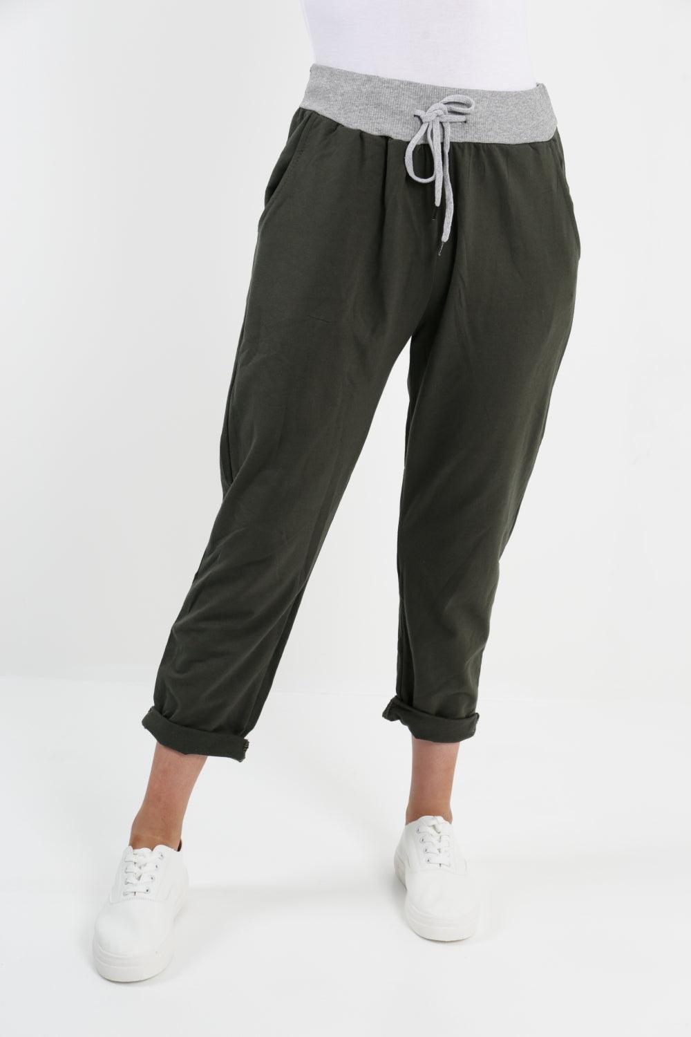 Made In Italy Plain Joggers - Lashra Fashion