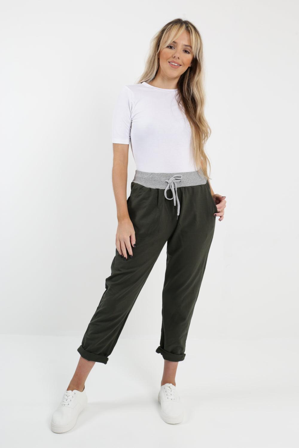 Made In Italy Plain Joggers - Lashra Fashion