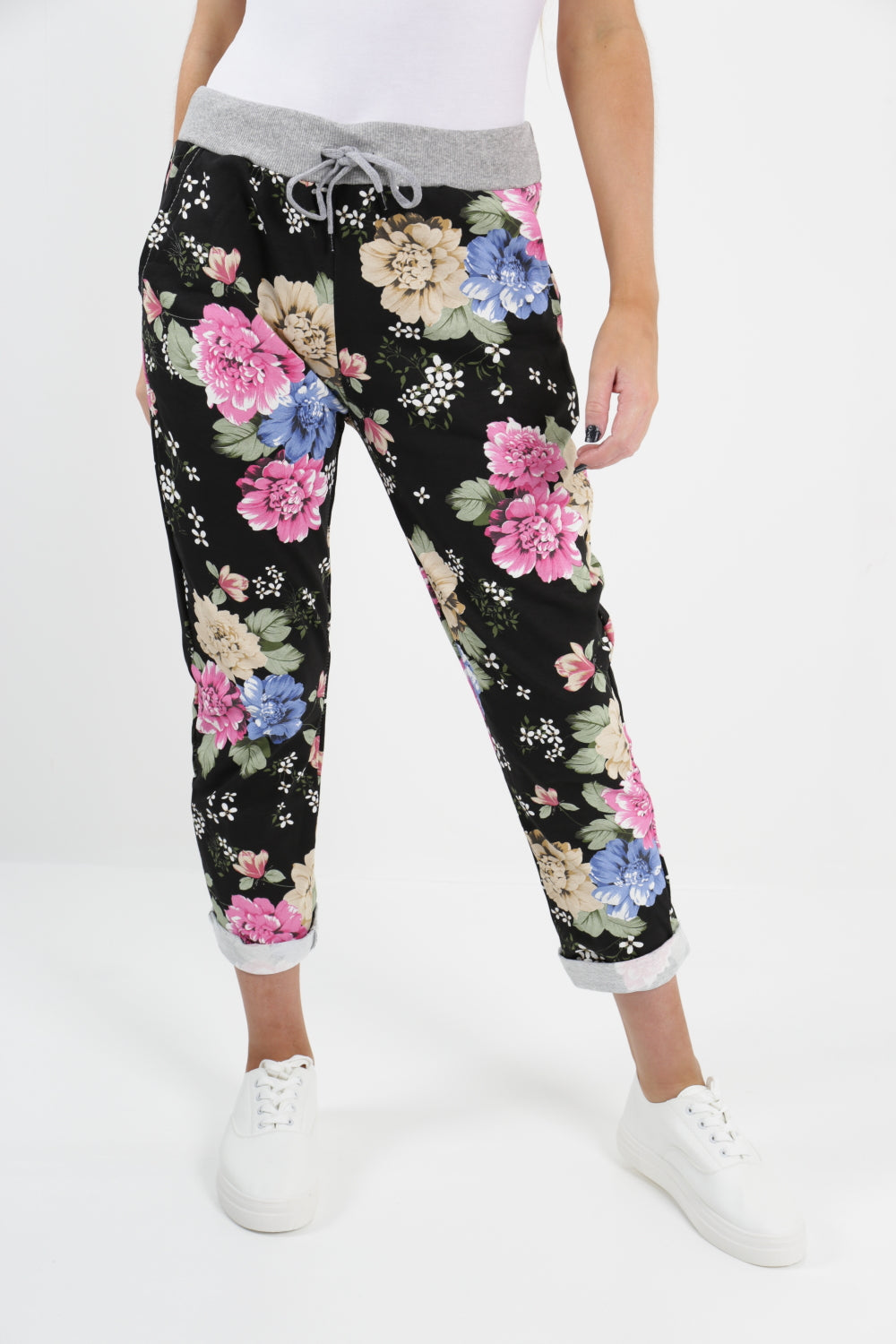 Made In Italy Big Floral Printed Joggers