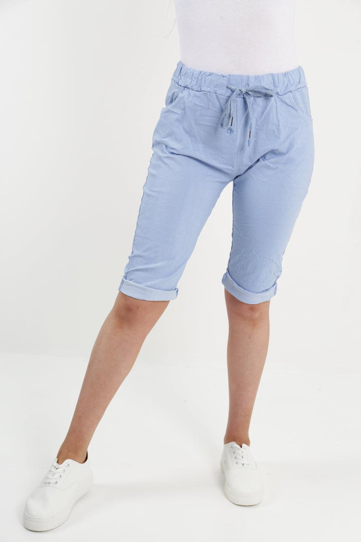 Made In Italy Plain Magic Shorts - Lashra Fashion