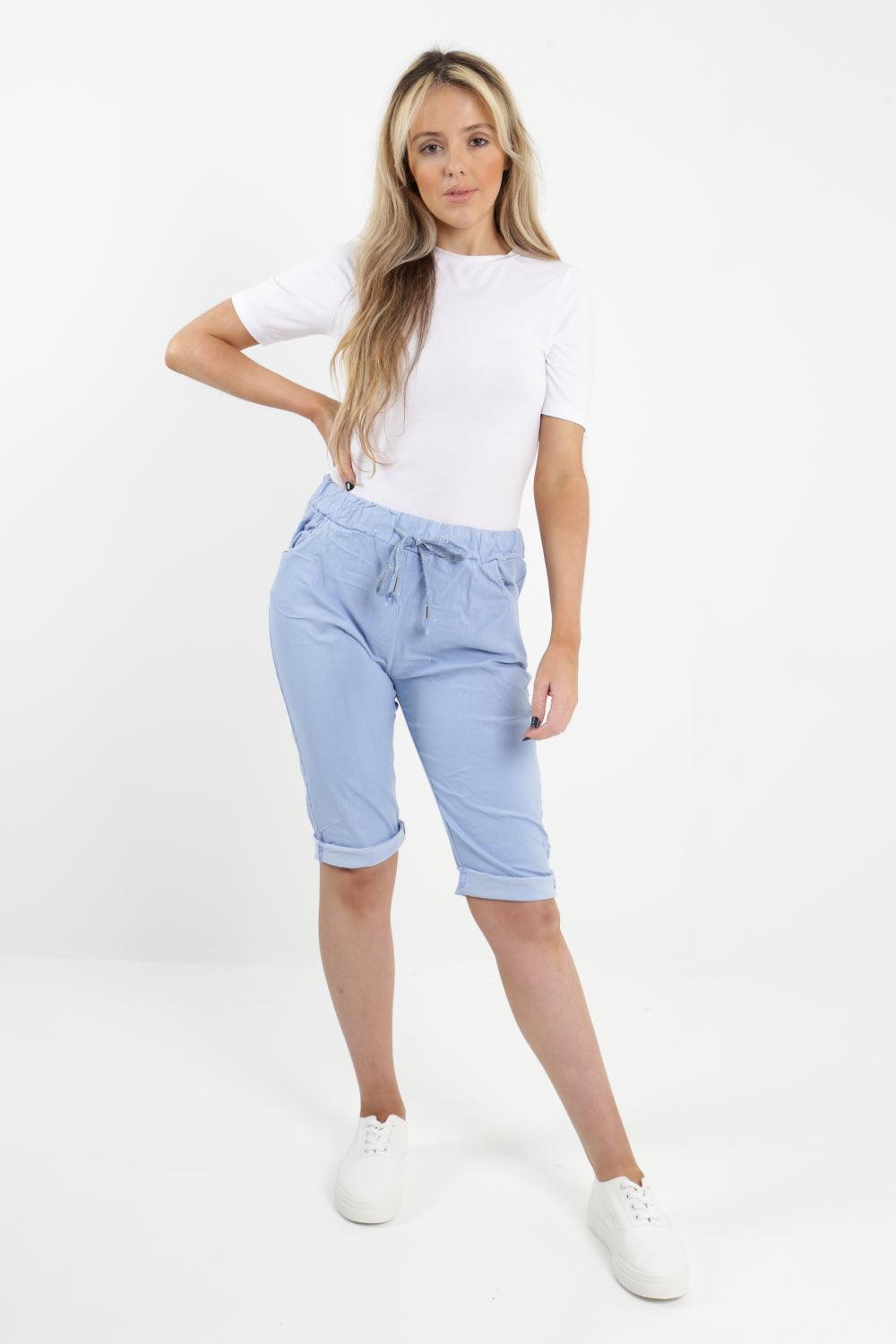 Made In Italy Plain Magic Shorts - Lashra Fashion