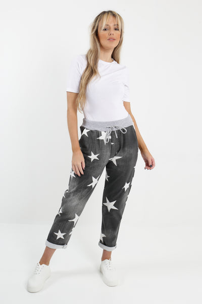 Made In Italy Star Printed Joggers