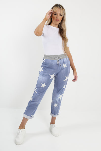 Made In Italy Star Printed Joggers