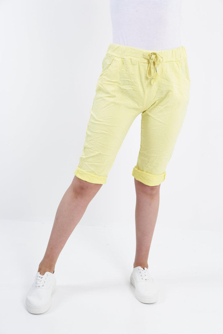 Made In Italy Plain Magic Shorts - Lashra Fashion